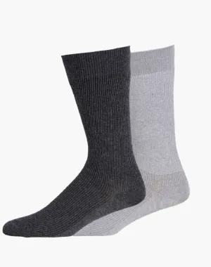 2PK RIBBED EVERYDAY CREW - CHARCOAL/GREY