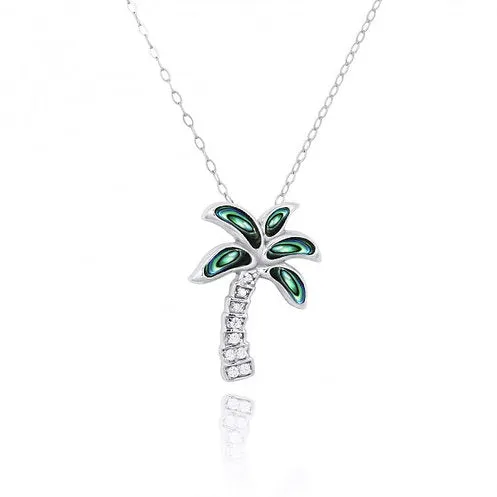 Abalone Shell Palm Tree Necklace - Miami