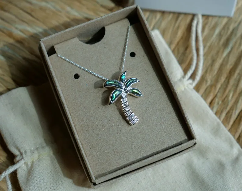 Abalone Shell Palm Tree Necklace - Miami