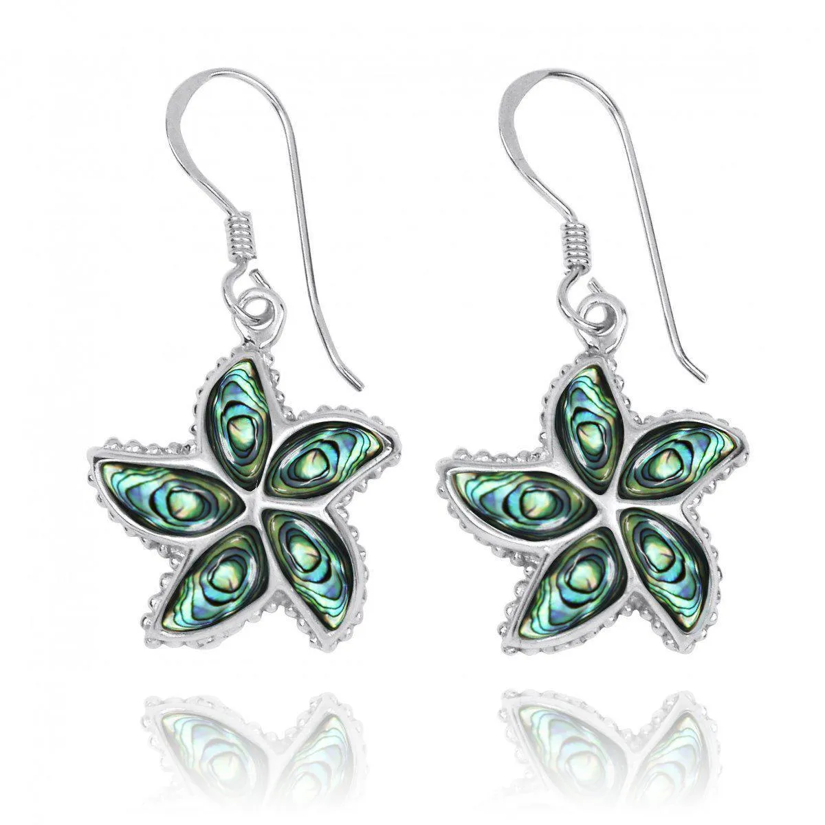 Abalone Shell Starfish French Wire Earrings