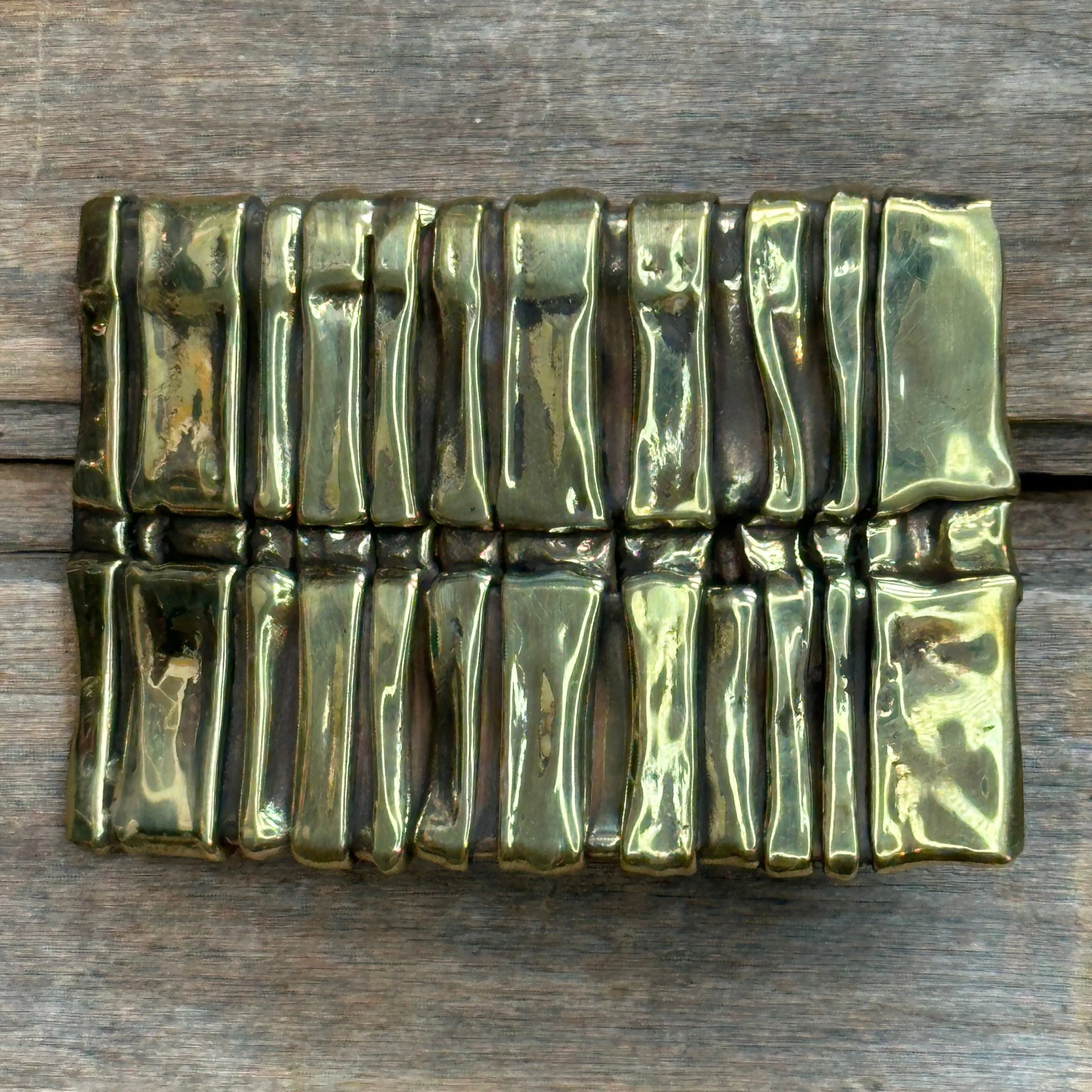 Abstract "Spine" David M. Bowman Brass Belt Buckle