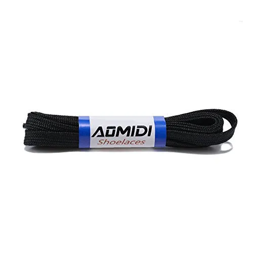 AOMIDI Flat Shoelaces Wide Shoes Lace (3 Pair) - Wide Shoelaces - Flat Shoe Laces for Sneakers and Shoes (27" inches (69 cm), Black)