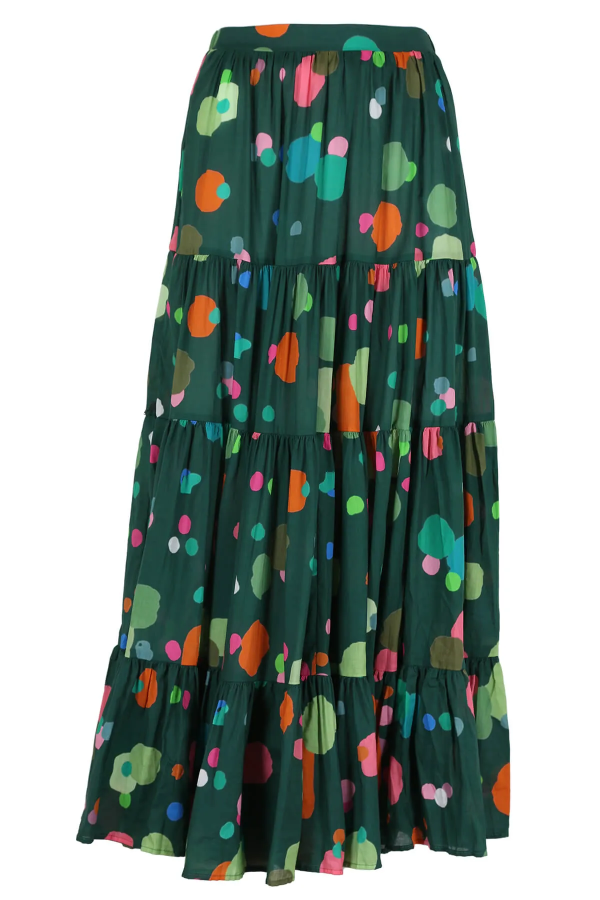 Astra LAX Tiered Skirt Green in Cotton Voile