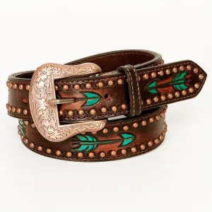 Austin Arrow Spotted Hand Painted Western leather Belt