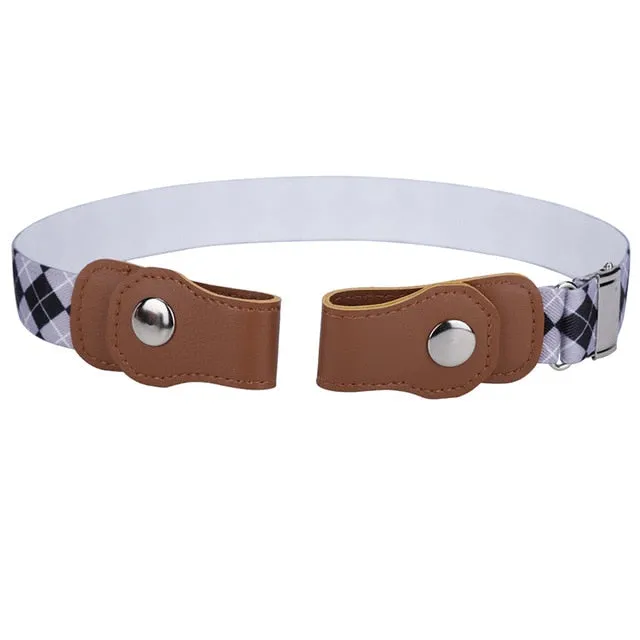 AWAYTR Unisex Buckle-Free Elastic Women Men No Buckle Adjustable Belt