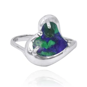 Azurite Malachite  Cocktail Ring