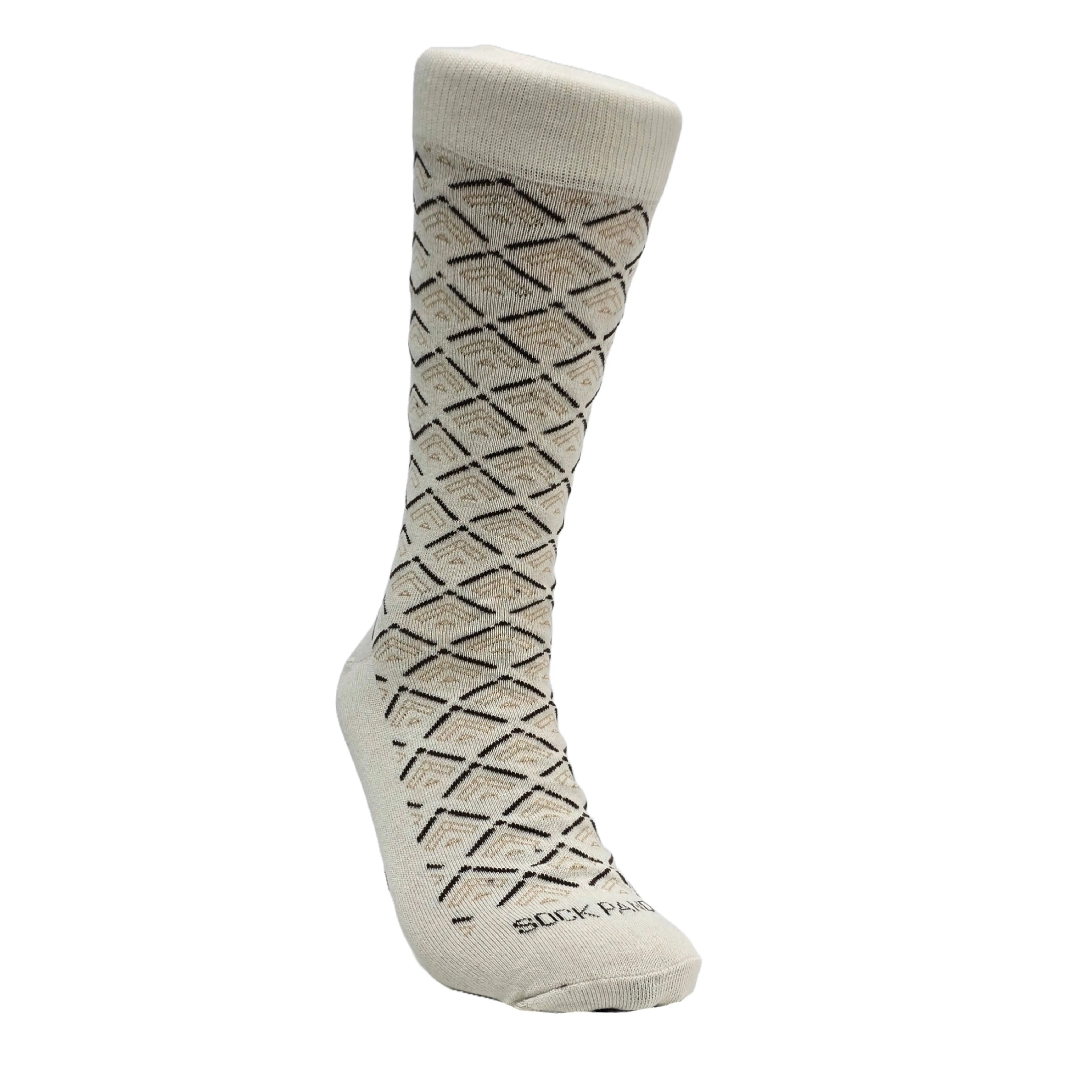 Beige Classic Diamond Pattern from the Sock Panda (Adult Large)