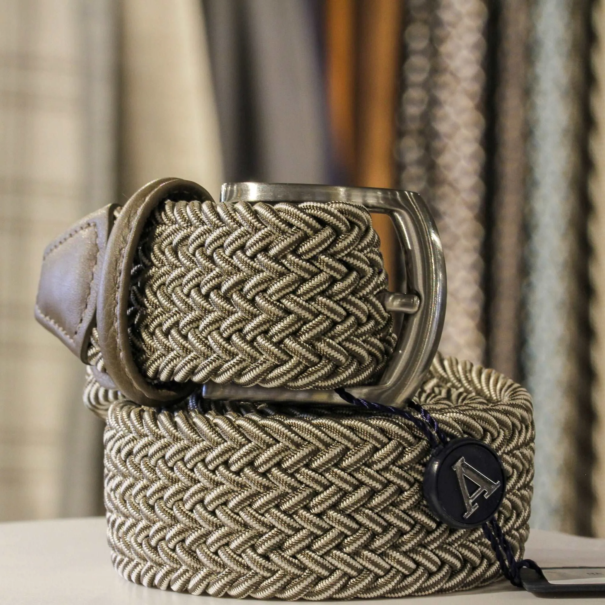 Beige Multicolour Woven Belt - Anderson's