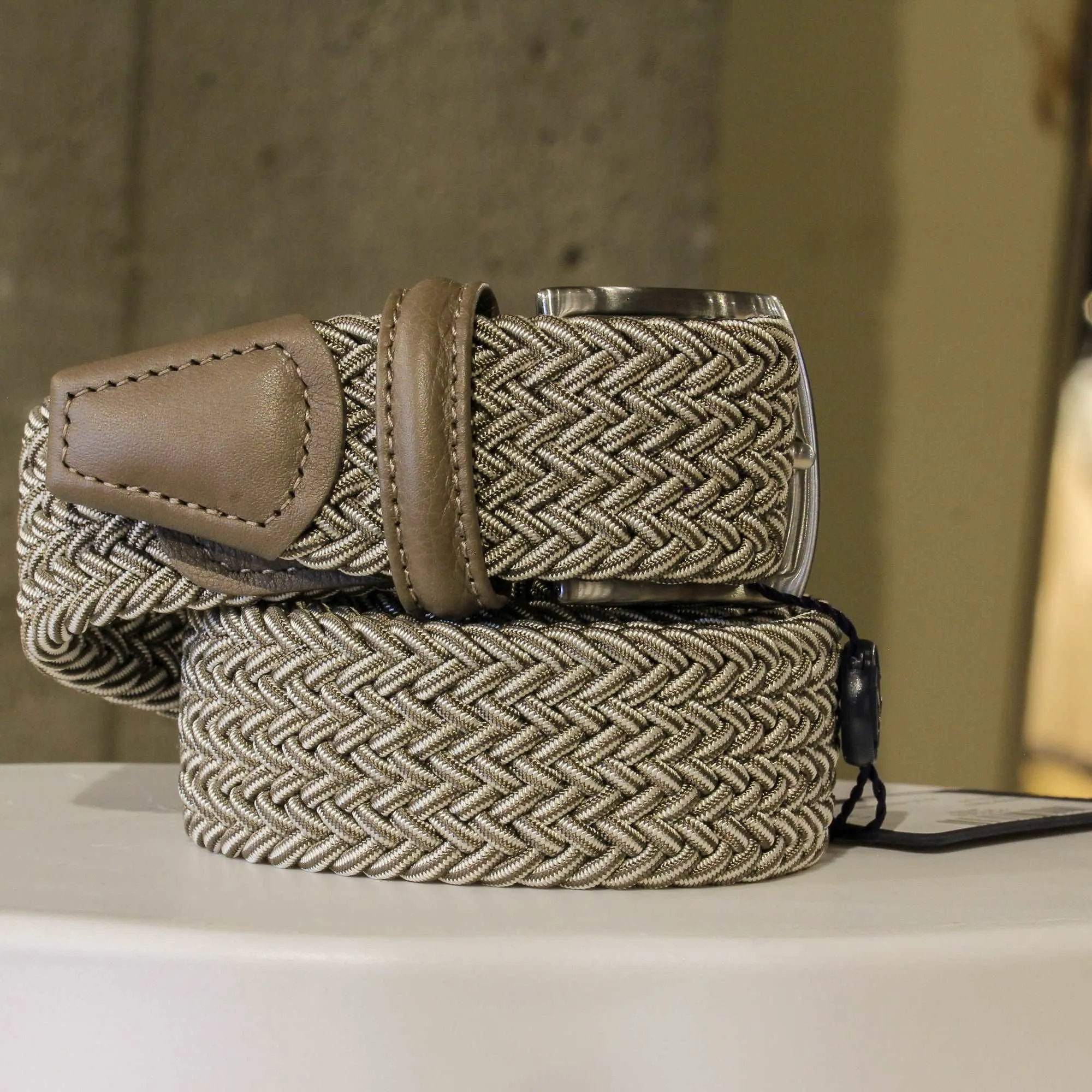 Beige Multicolour Woven Belt - Anderson's