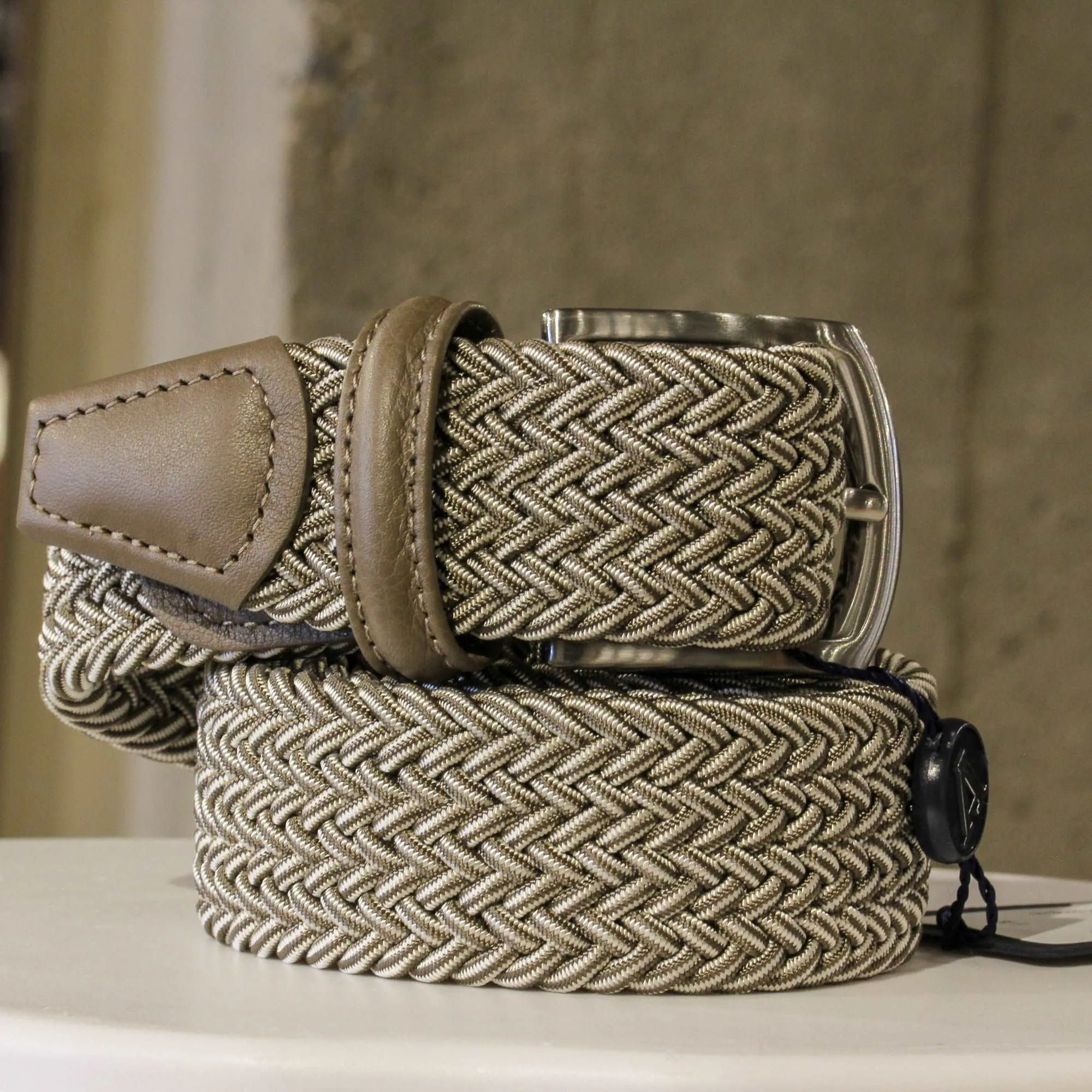 Beige Multicolour Woven Belt - Anderson's