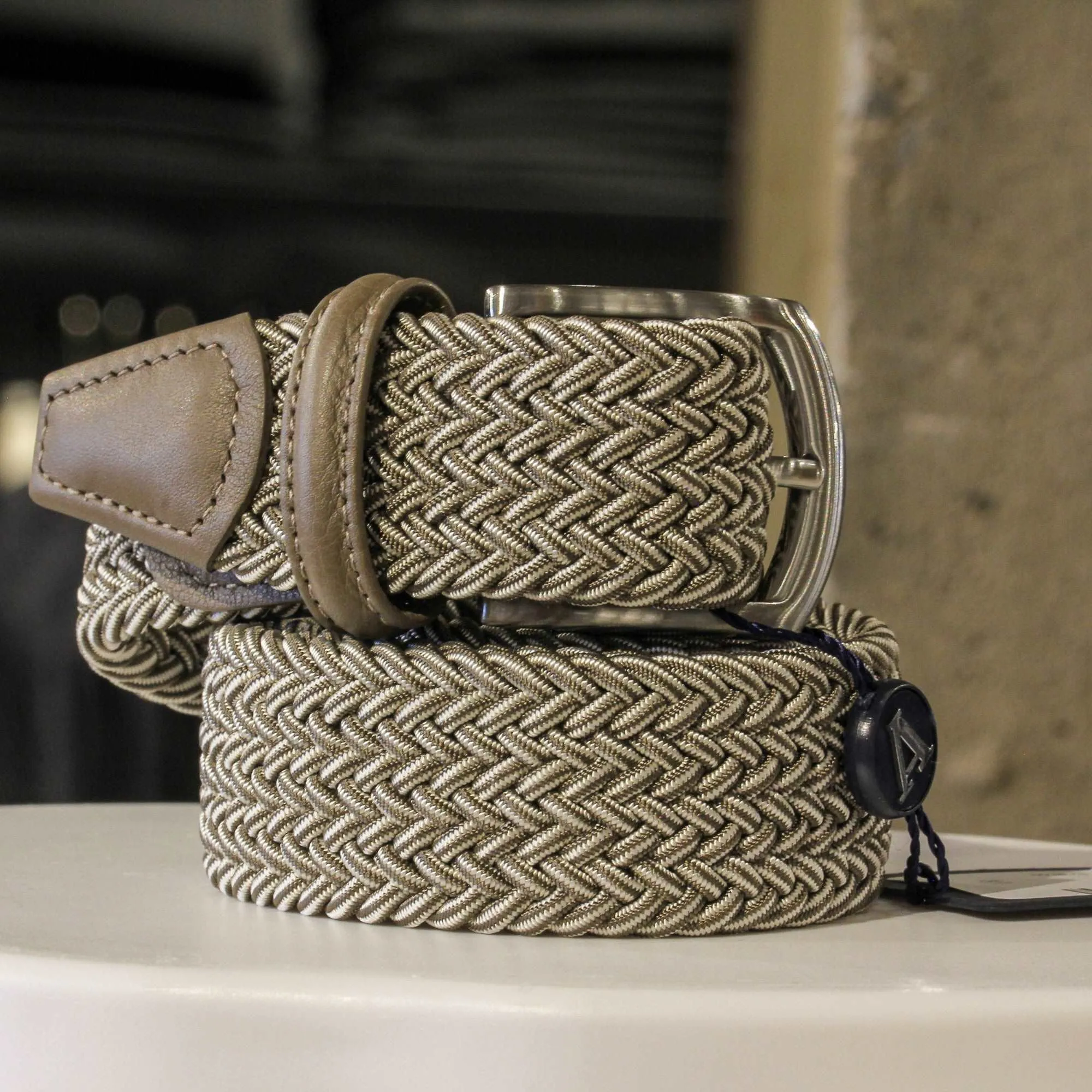 Beige Multicolour Woven Belt - Anderson's