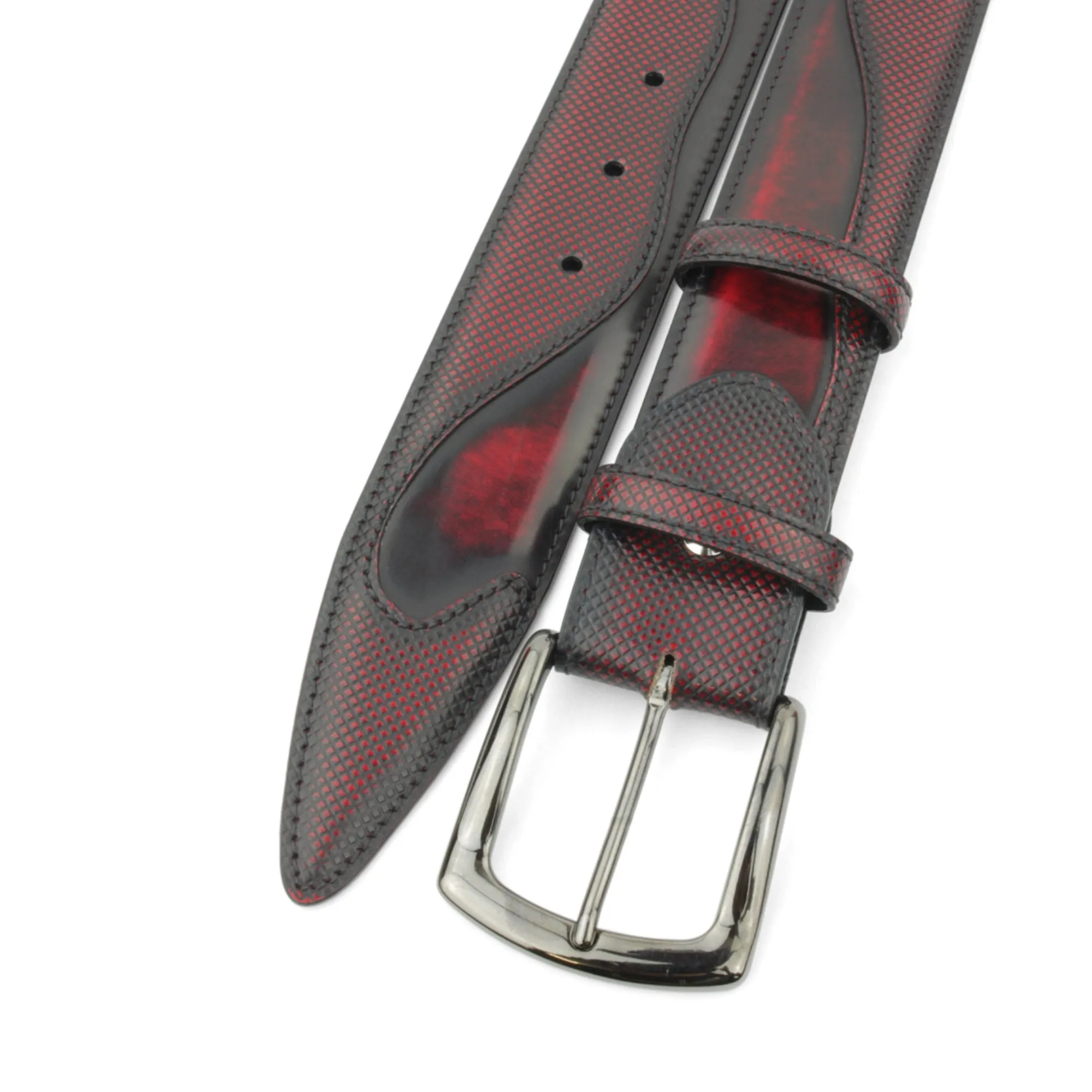 Belafonte Black/Red Mix Cordovan Effect Belt