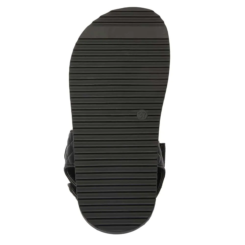 Bermuda Sandal in Black Smooth