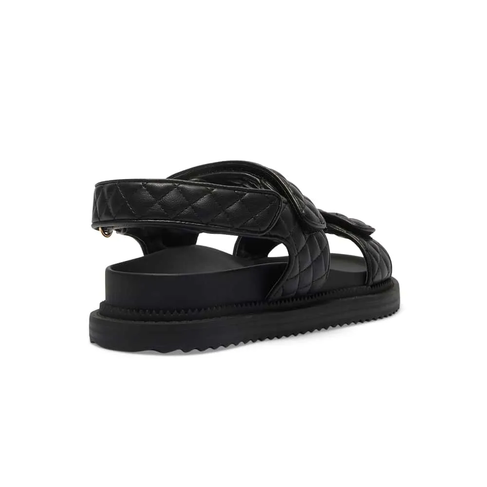 Bermuda Sandal in Black Smooth