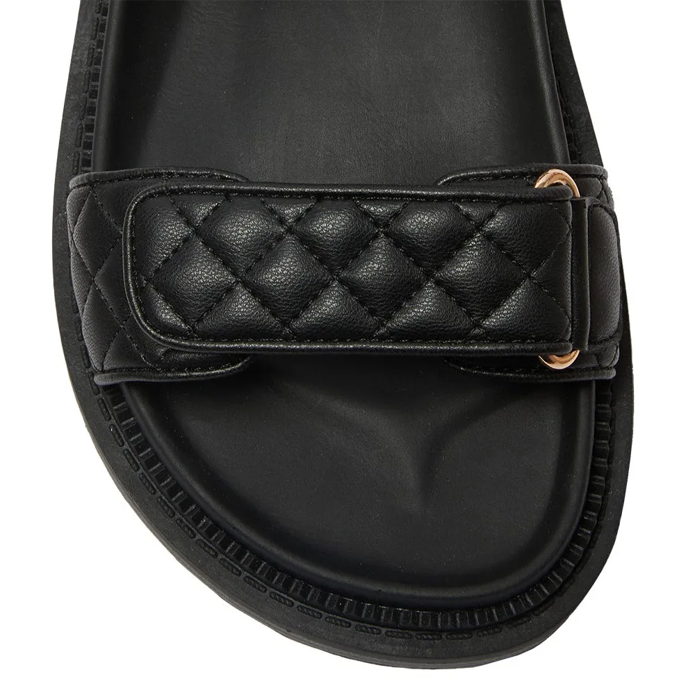 Bermuda Sandal in Black Smooth