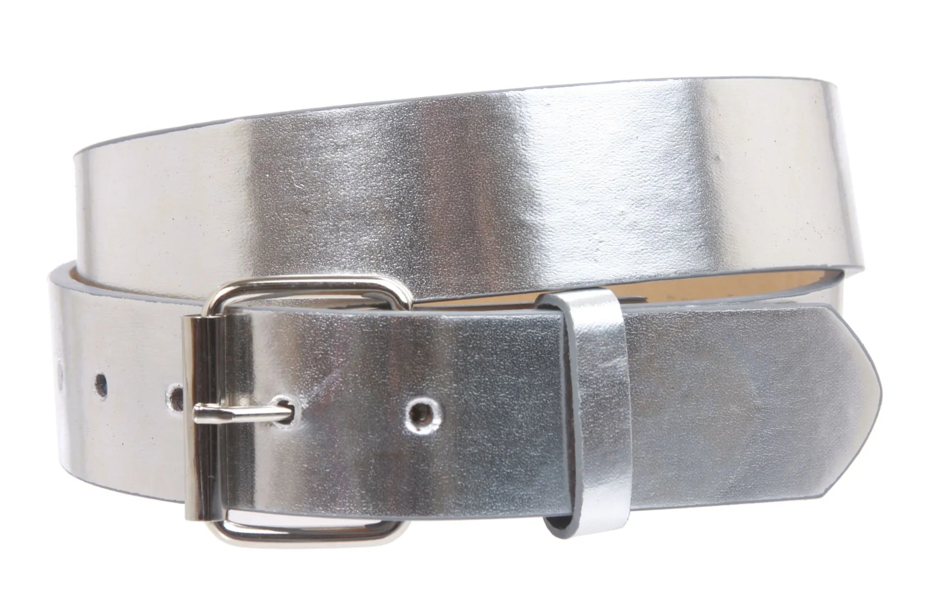 Big & Tall 1 1/2" (38mm) Snap On Plain Leather Jean Belt With Roller Buckle -Plus Sizes