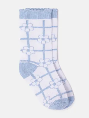 Blue Giraffe Girls Multicolor Patterned Calf Length Socks