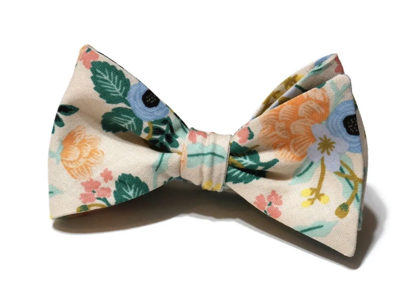 Blush Birch Floral Bow Tie