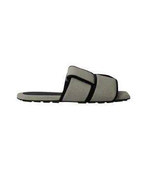 Bottega Veneta Woven Patterned Slides in Off-White Canvas