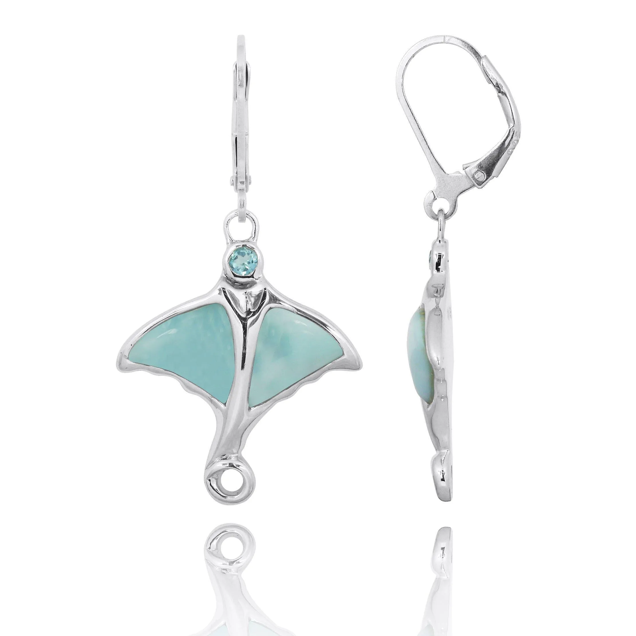 Caribbean Larimar Stingray Earrings - Miami