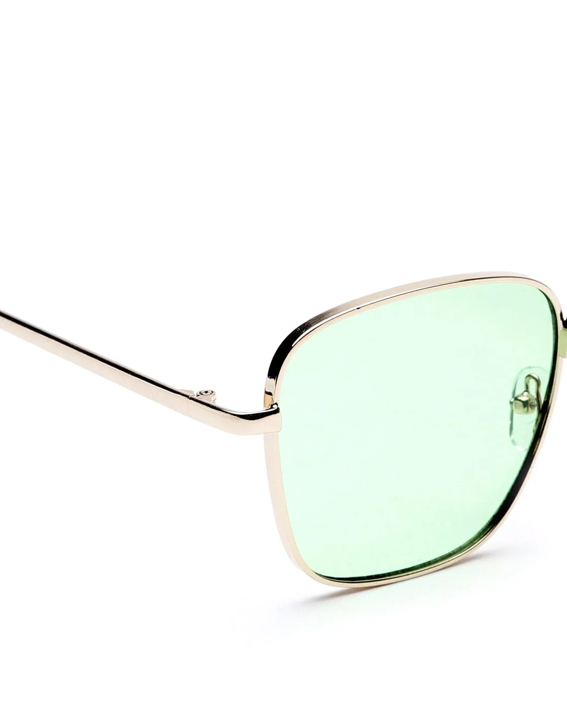 Carlton London Green Lens & Gold-Toned Square Sunglasses With Uv Protected Lens For Men