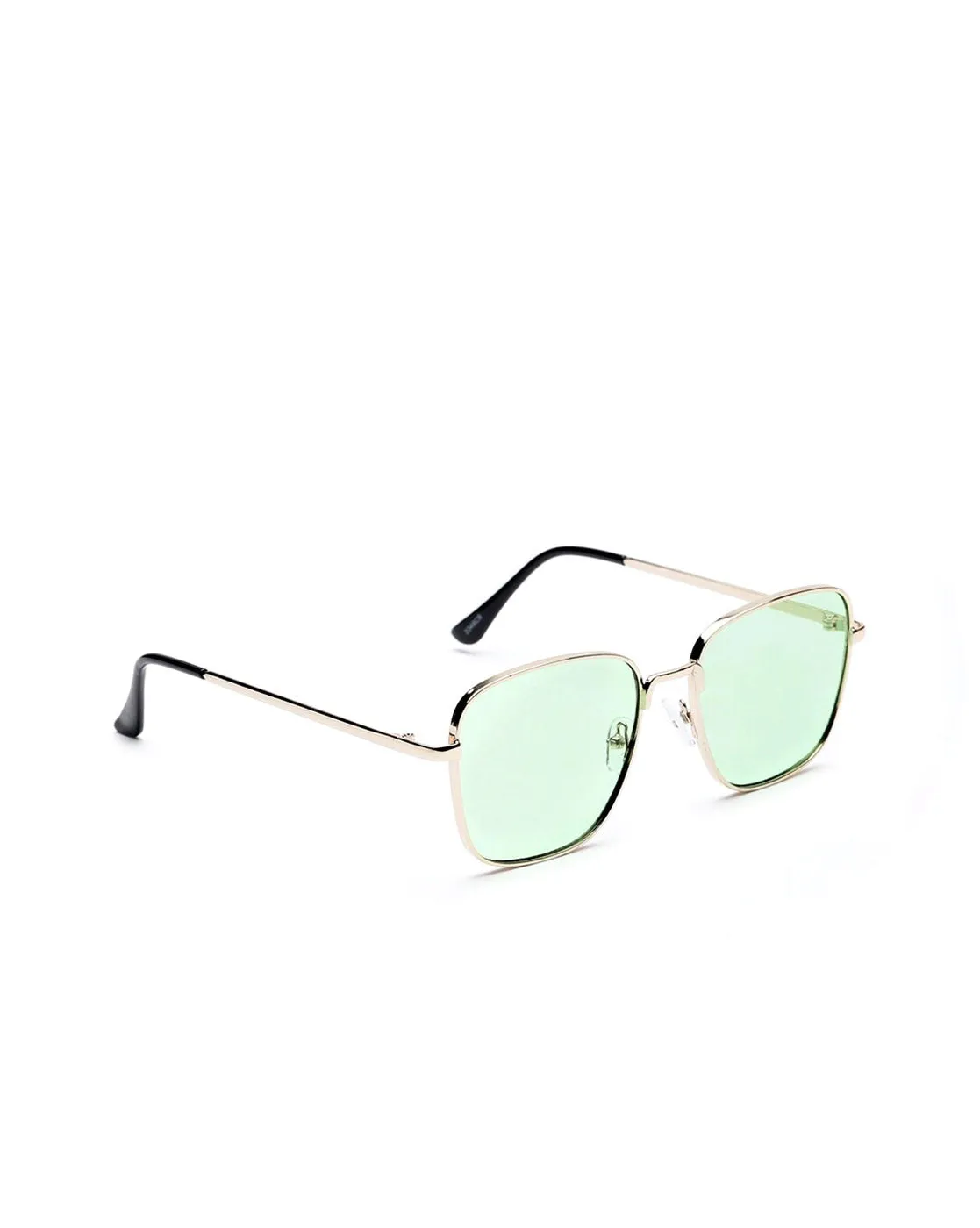 Carlton London Green Lens & Gold-Toned Square Sunglasses With Uv Protected Lens For Men