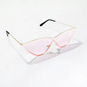 Chokore Cat-Eye Sunglasses with Metal Frame (Pink)