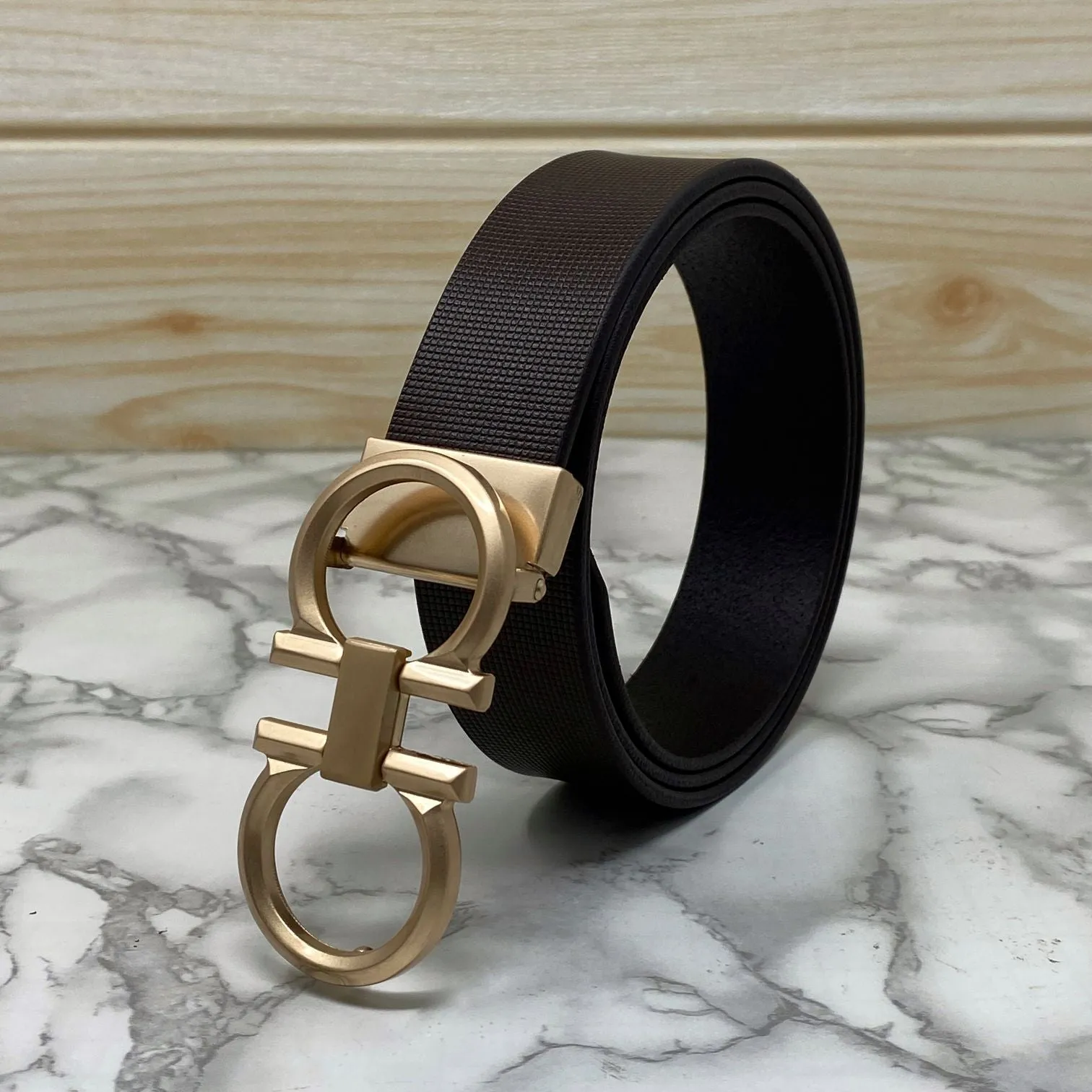 Classic 8 Pattern Formal Design Leather Strap Belt -JonasParamount