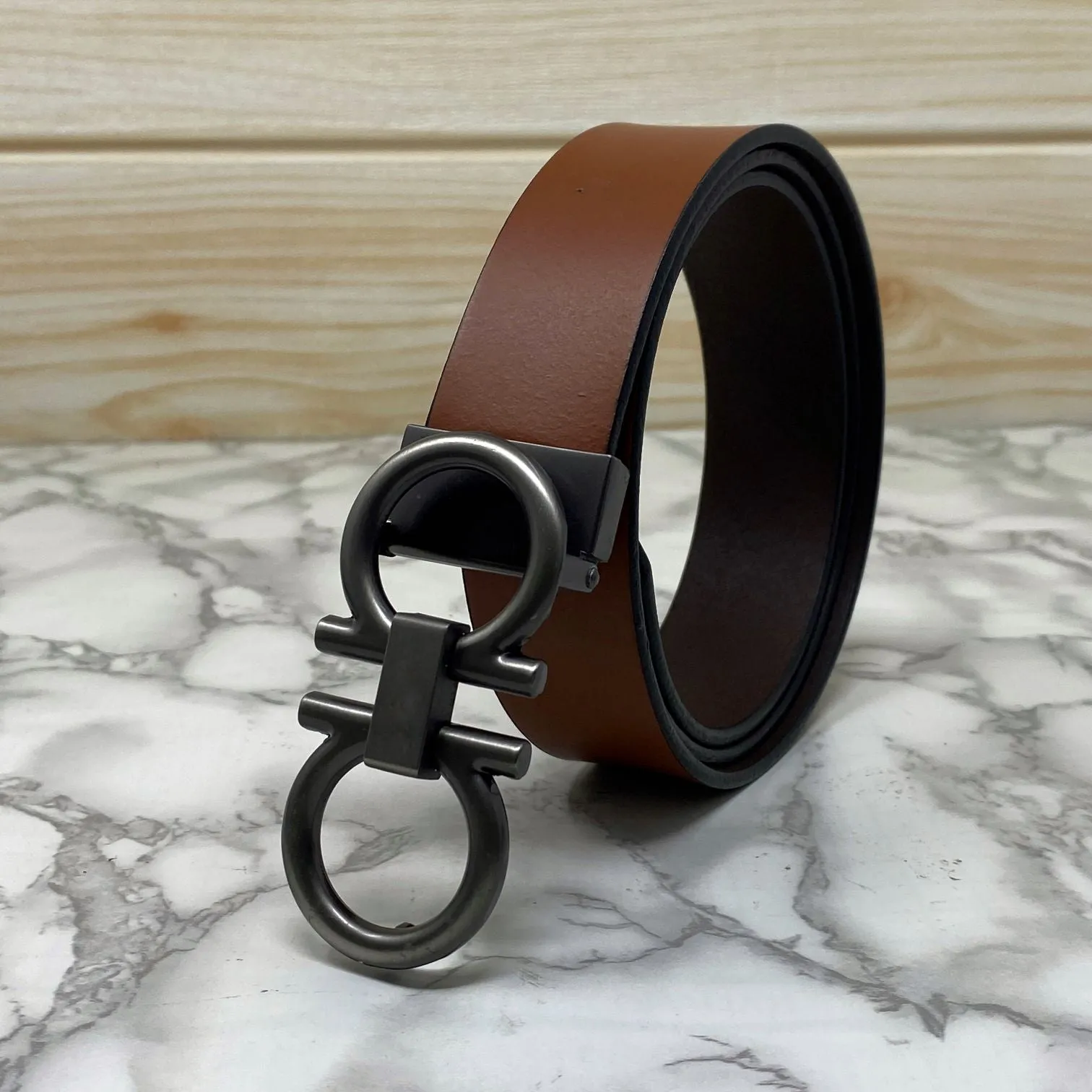 Classic 8 Pattern Formal Design Leather Strap Belt -JonasParamount