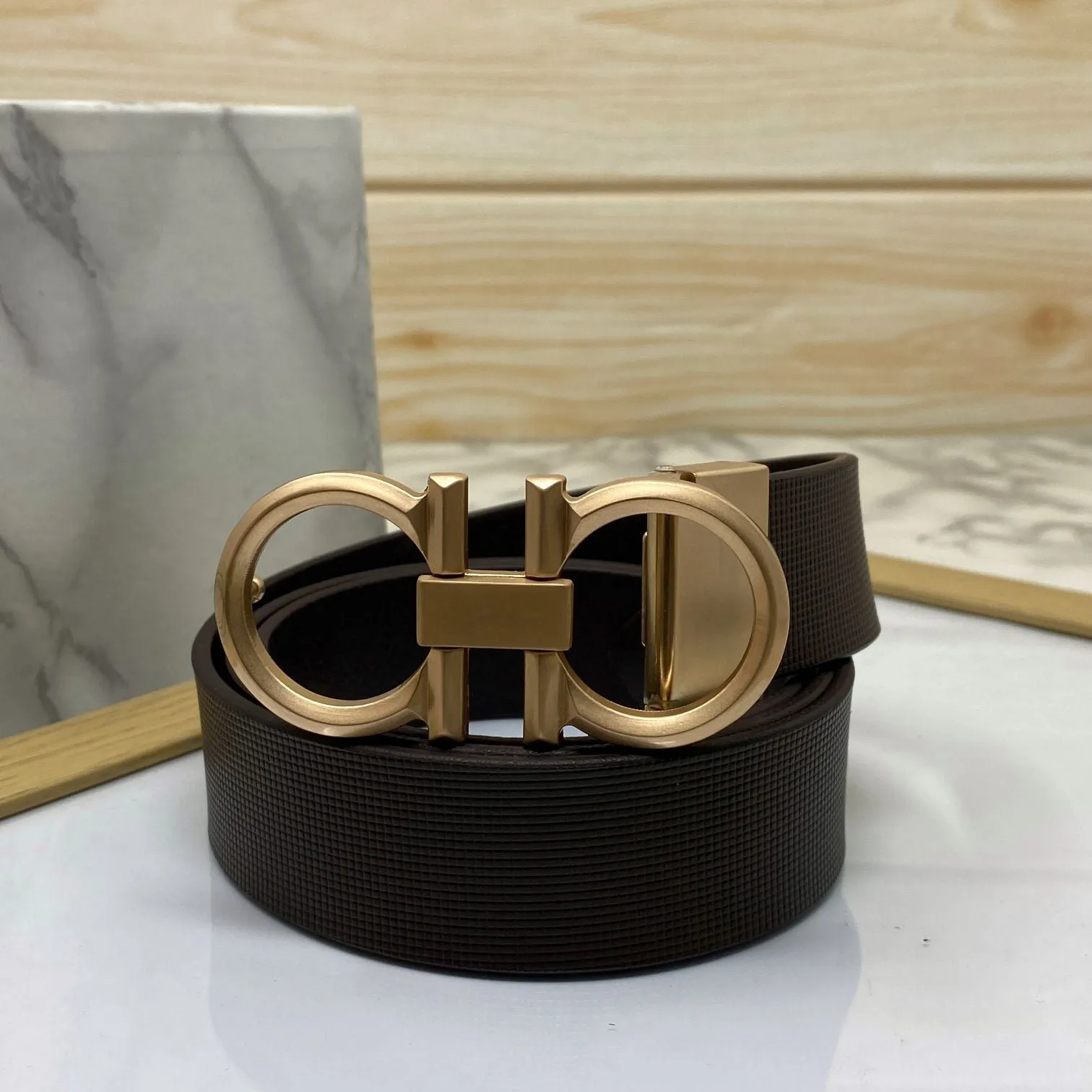 Classic 8 Pattern Formal Design Leather Strap Belt -JonasParamount