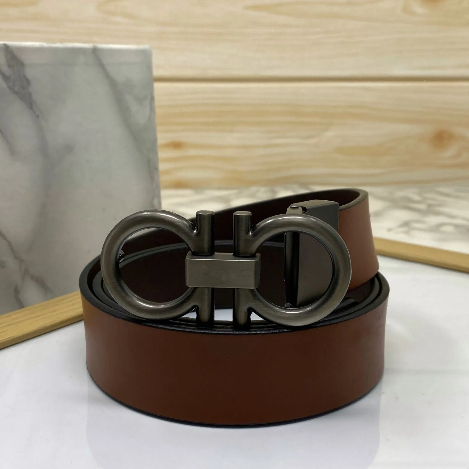 Classic 8 Pattern Formal Design Leather Strap Belt -JonasParamount