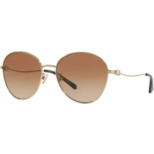 Coach Women's Sunglasses - Irregular Shiny Light Gold Metal Frame | HC7097B-90051359