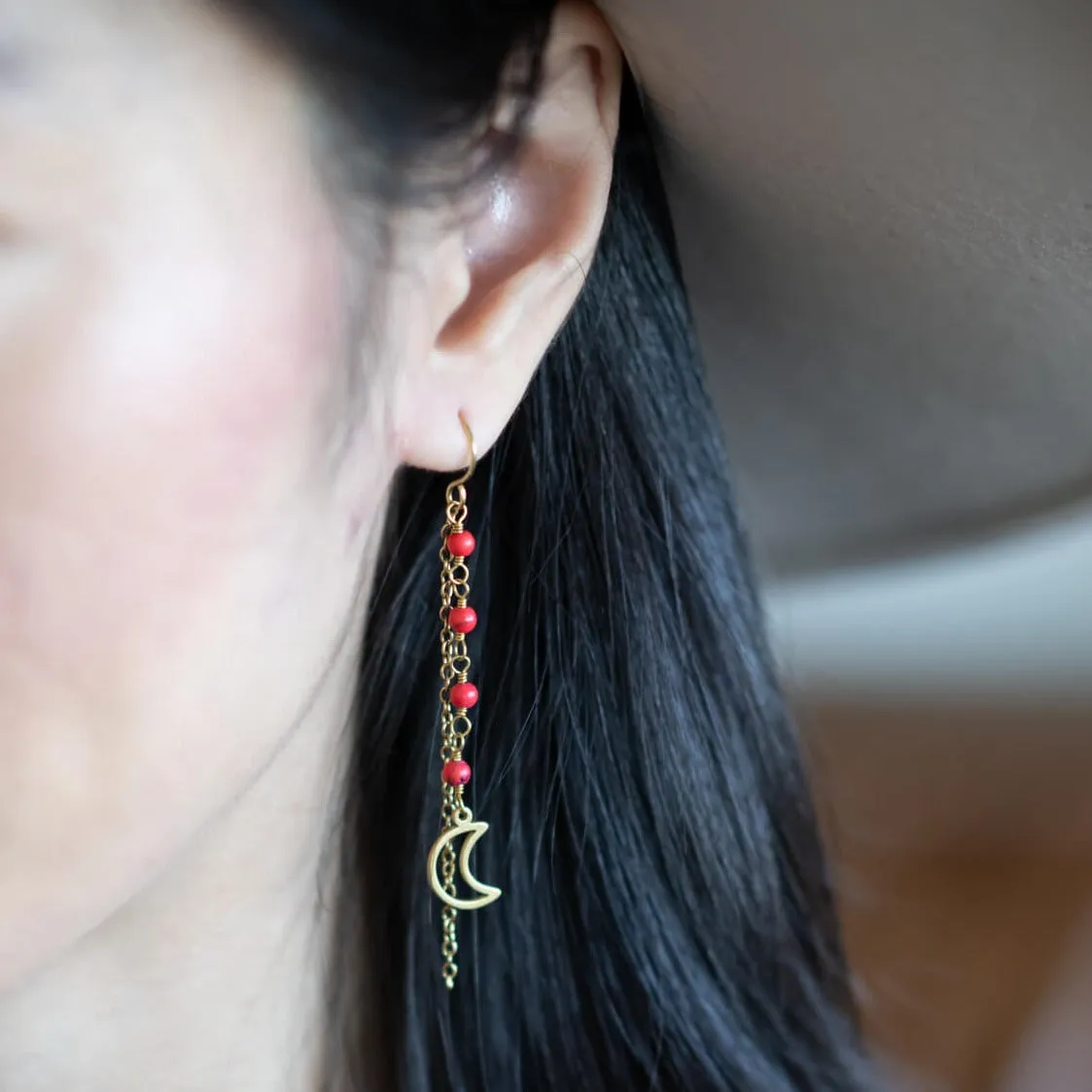 Coastal Moon Drop Earrings