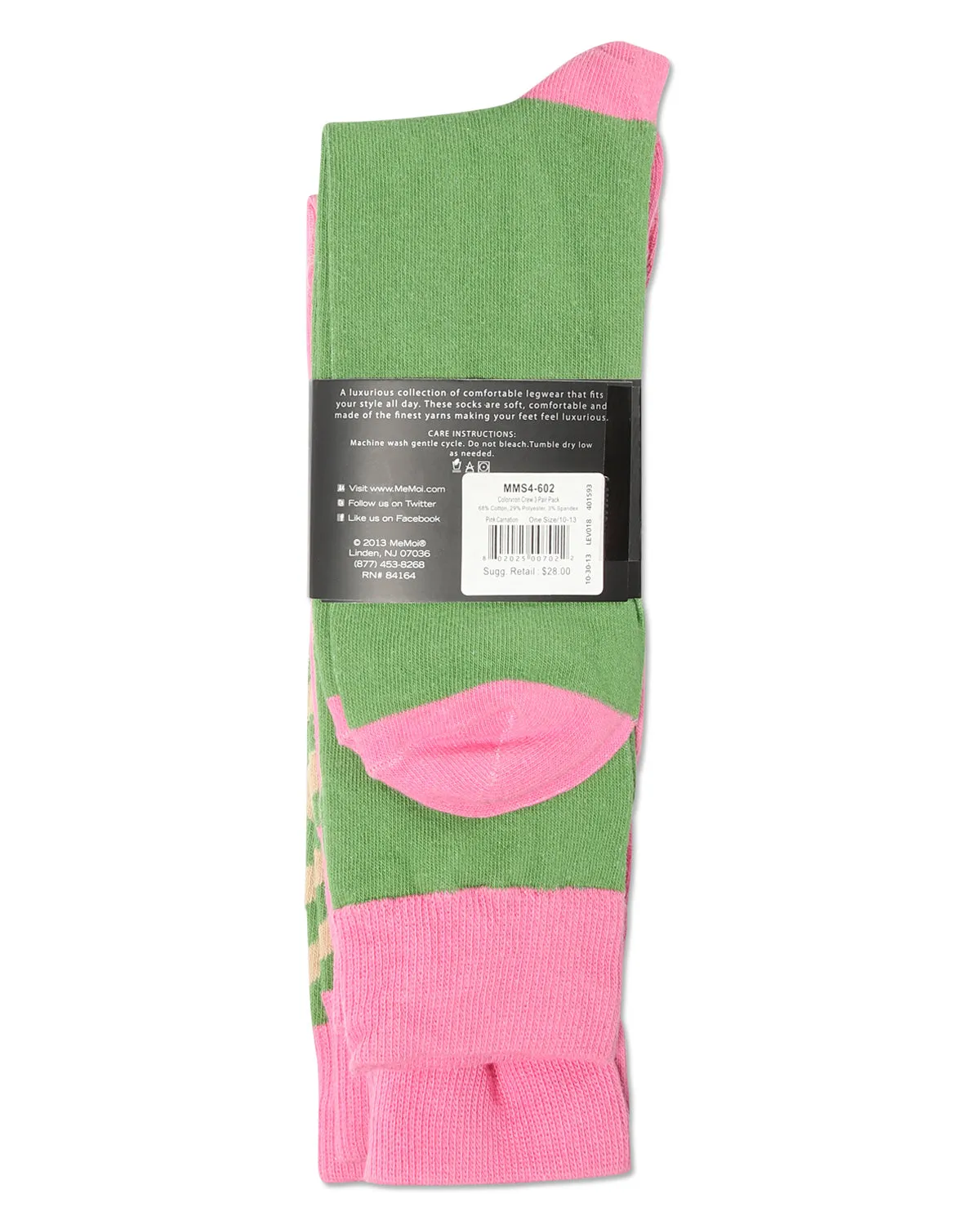 Colorvron Cotton Blend Crew Sock 3 Pack