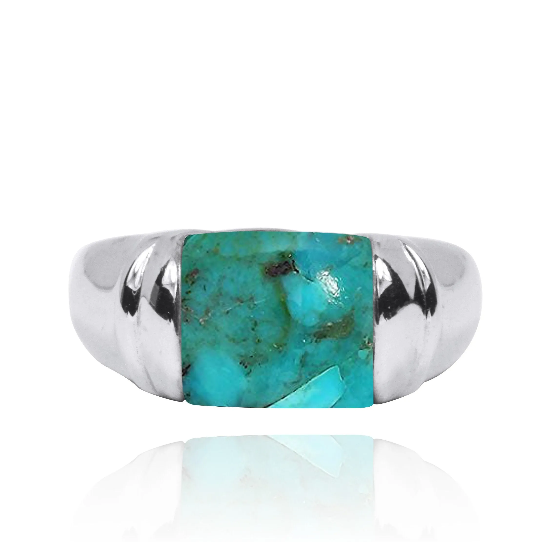 Compressed Turquoise  Gemstone Ring