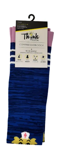 Compression Sock-Blue/Yellow Dog Nurse-Women -Size 6-10-20891