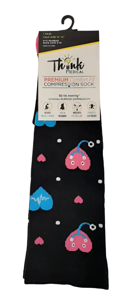 Compression Sock-/Pink/Blue-Women -Size 6-10-47874