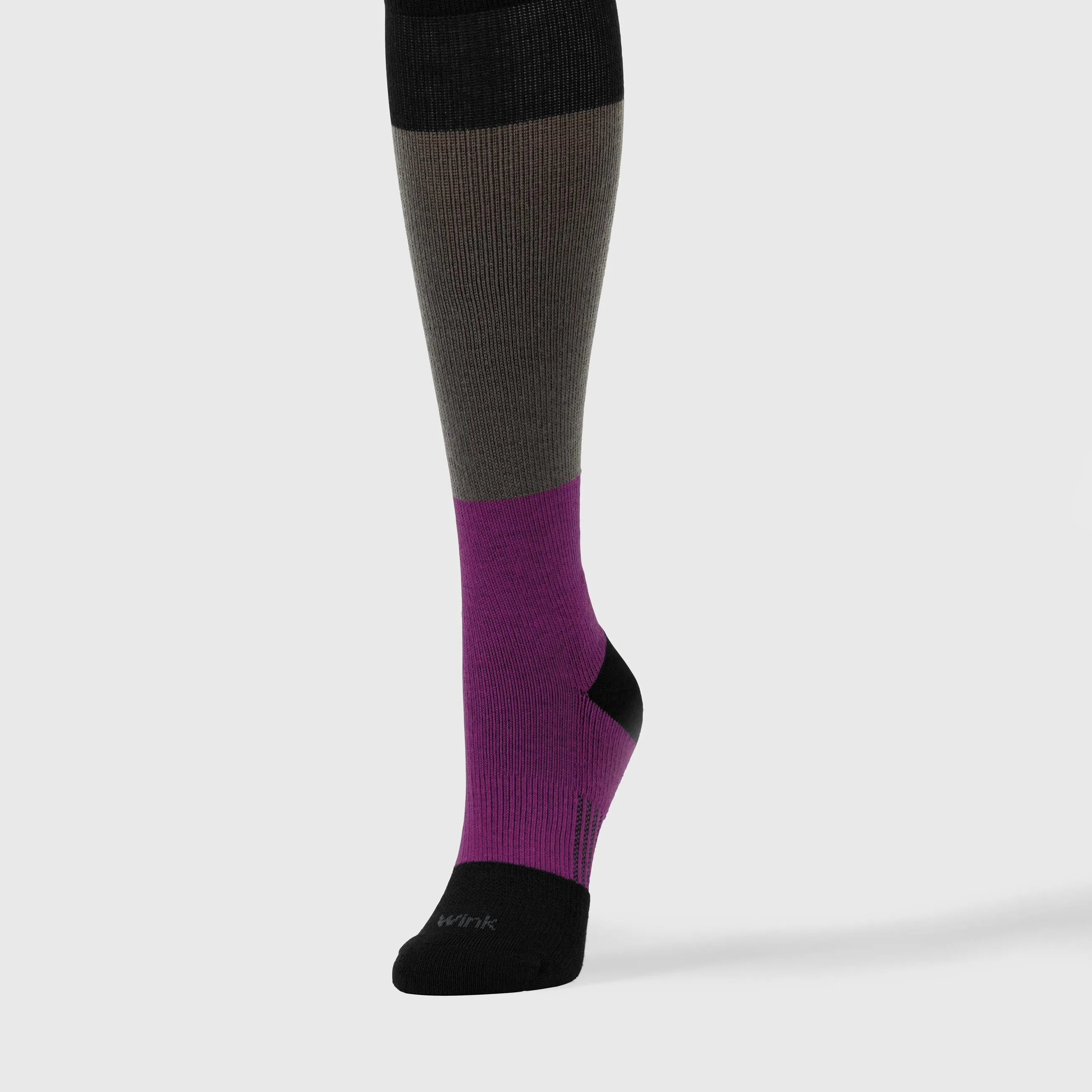 Compression Socks - Black/Dark Grey/Raspberry