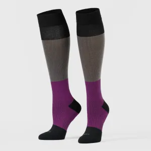 Compression Socks - Black/Dark Grey/Raspberry