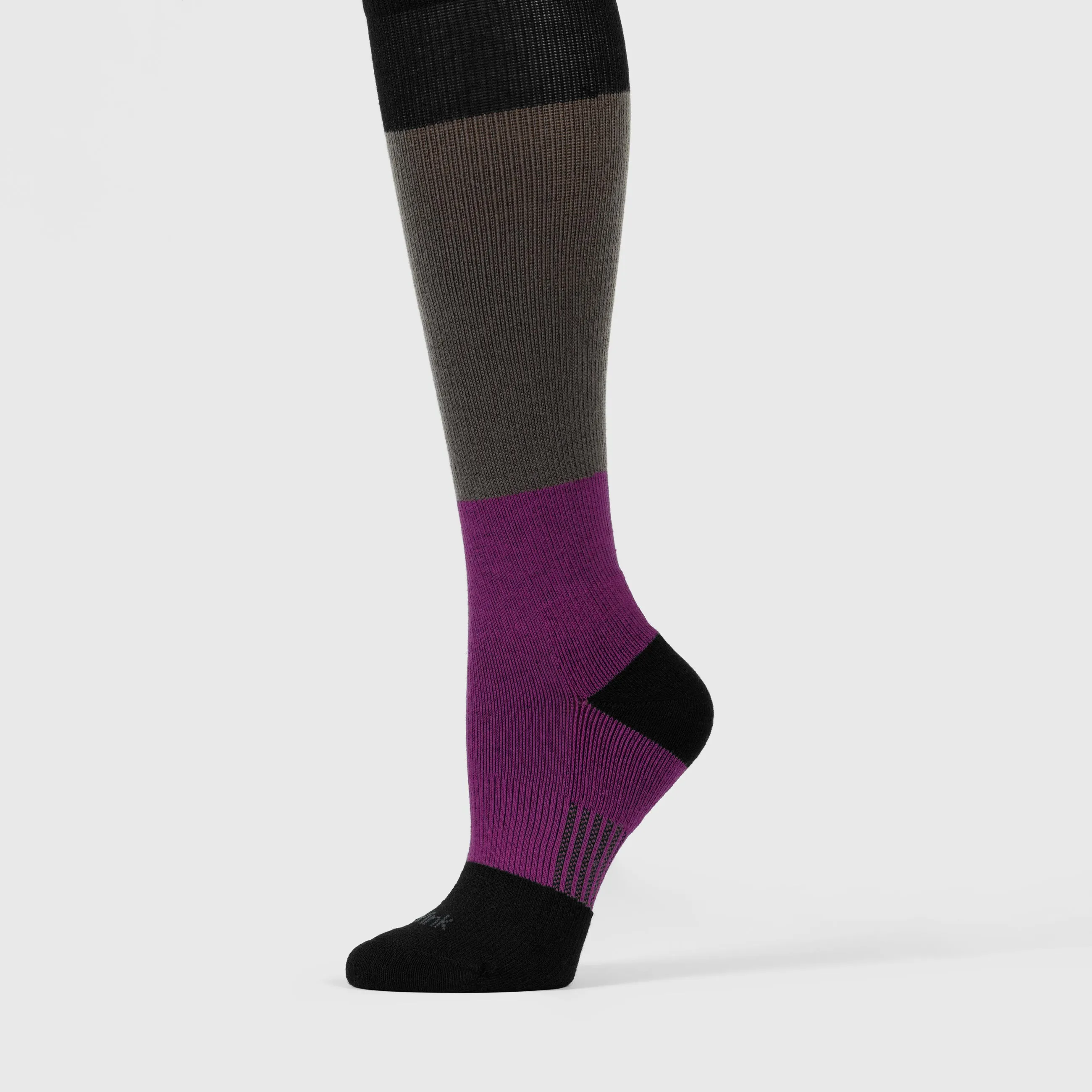 Compression Socks - Black/Dark Grey/Raspberry