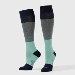 Compression Socks - Navy/Light Grey/Turquoise