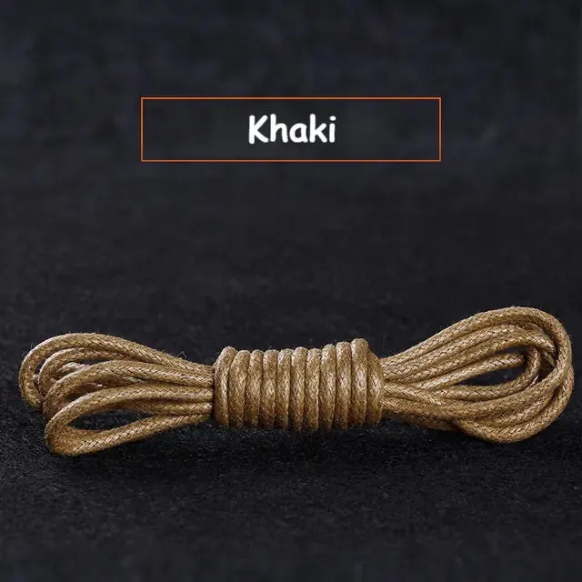 Cotton Waxed Round Shoelaces Set