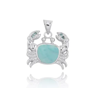 Crab Necklace with Larimar - Miami