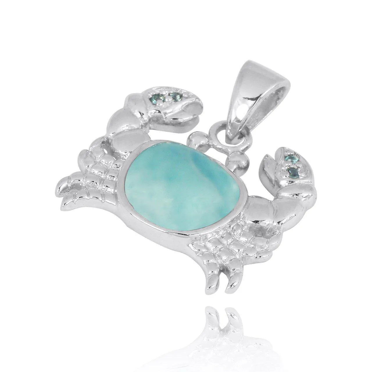 Crab Necklace with Larimar - Miami