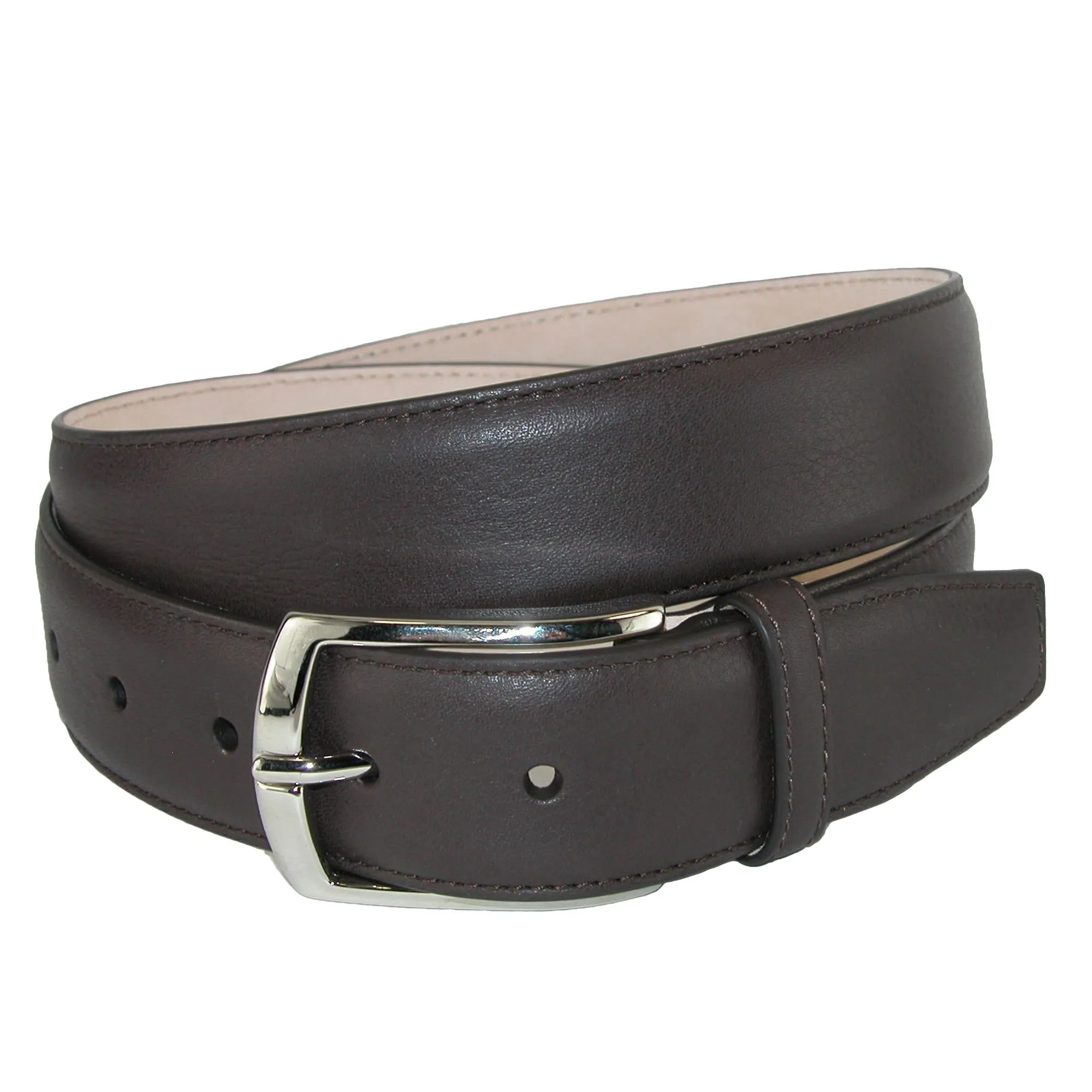 CrookhornDavis Men's Borgo Boxcalf Dress Belt with Solid Brass Buckle