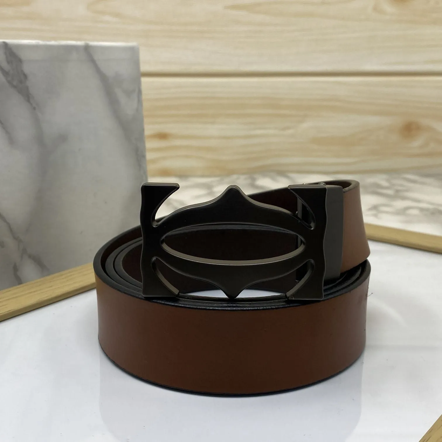 Cross Pattern Casual and Formal Leather Strap Belt -JonasParamount