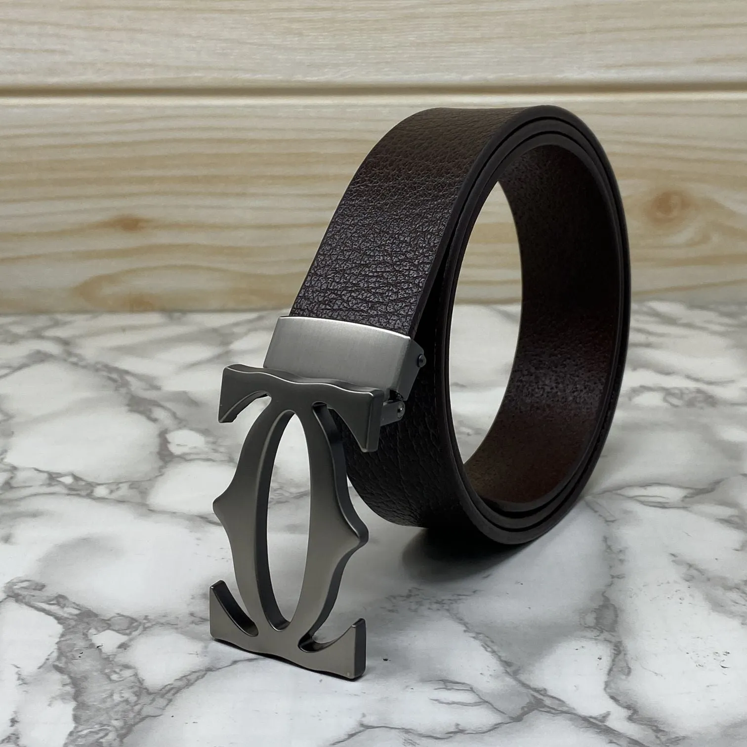 Cross Pattern Casual and Formal Leather Strap Belt -JonasParamount