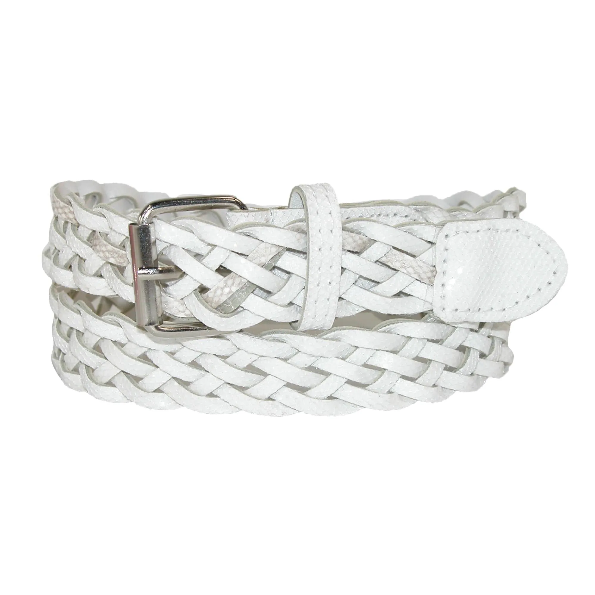 CTM® Girls' Metallic Braided Belt