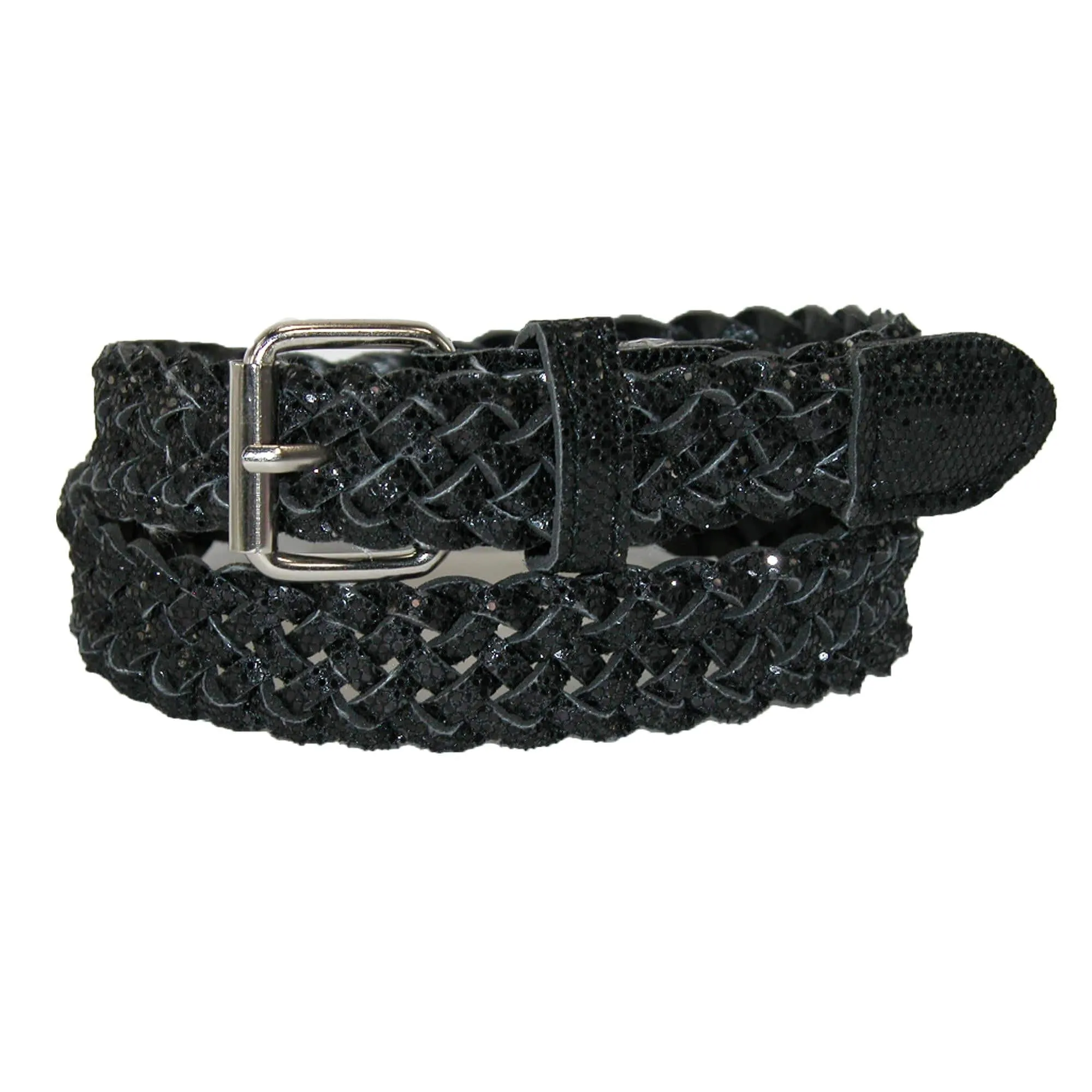 CTM® Girls' Metallic Braided Belt