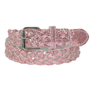 CTM® Girls' Metallic Braided Belt